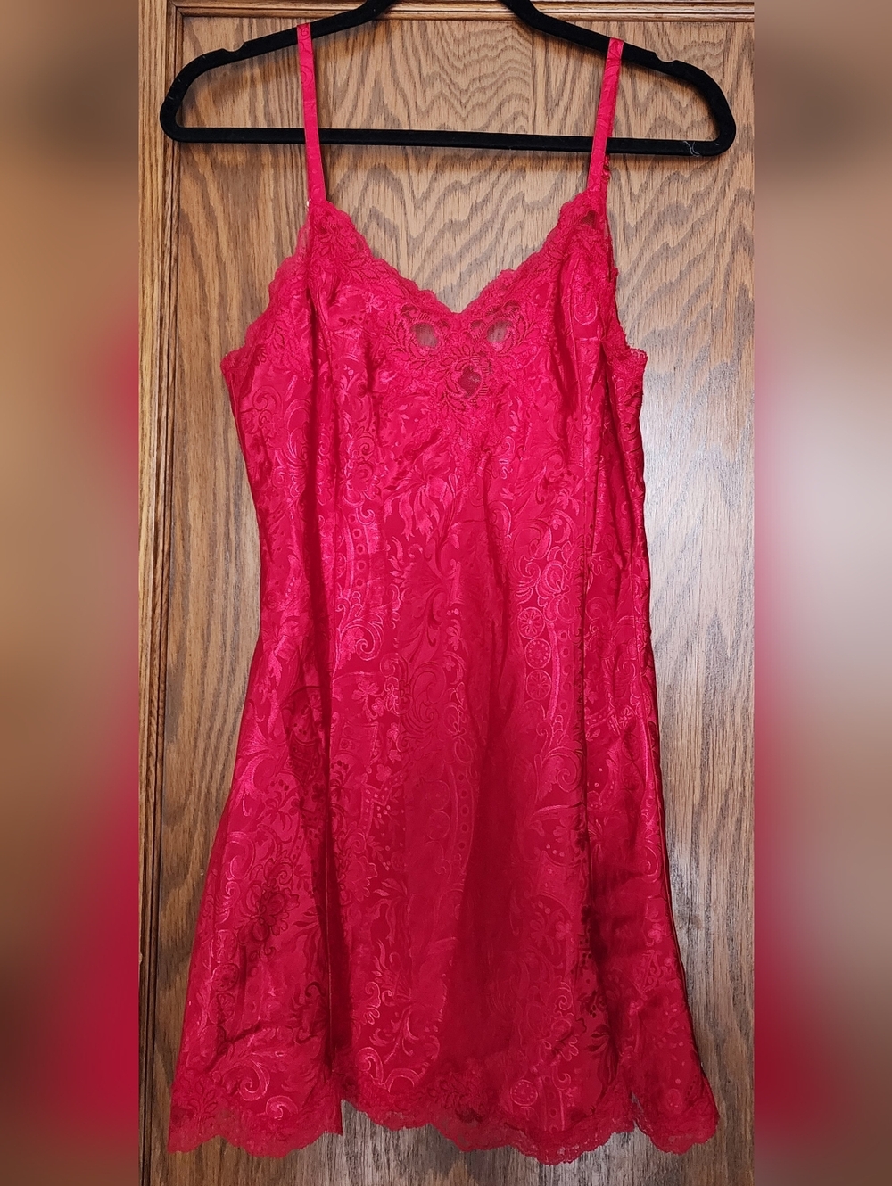Victoria's Secret Red Lace-Trim Slip
